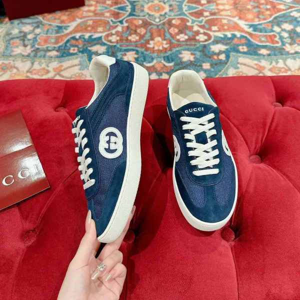 Gucci GG Marmont Sneakers Navy Blue and White Sneakers - 1