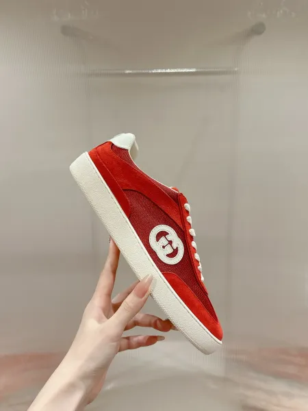Gucci Rhyton Green Suede and Mesh Sneakers - 23
