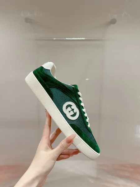 Gucci Rhyton Green Suede and Mesh Sneakers - 7