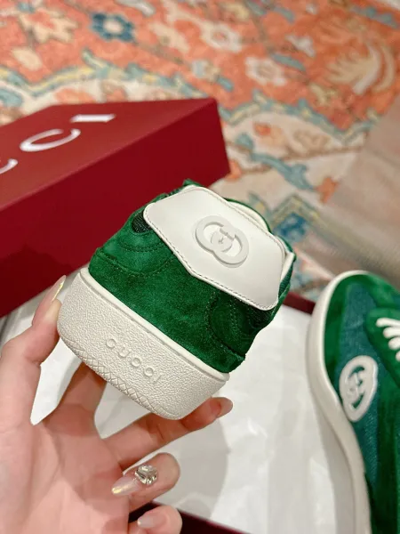 Gucci Rhyton Green Suede and Mesh Sneakers - 16