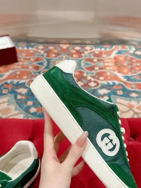 Gucci Rhyton Green Suede and Mesh Sneakers - 15