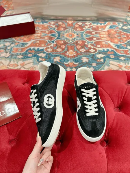Gucci Rhyton Green Suede and Mesh Sneakers - 22