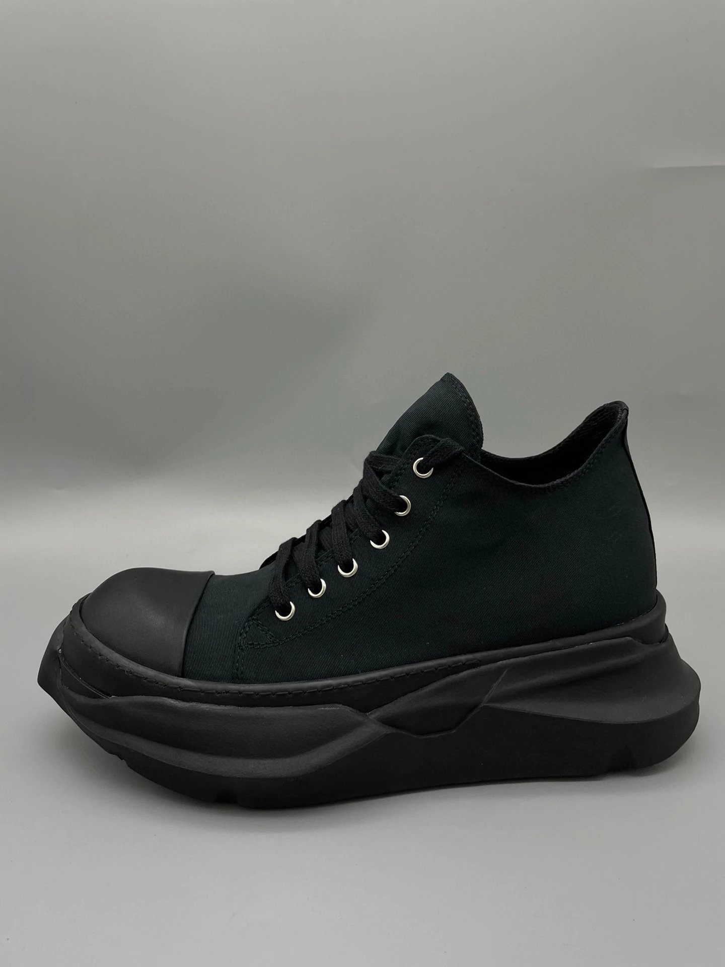 RICK OWENS DRKSHDW Satin Black Double Layer Sole Low-Top