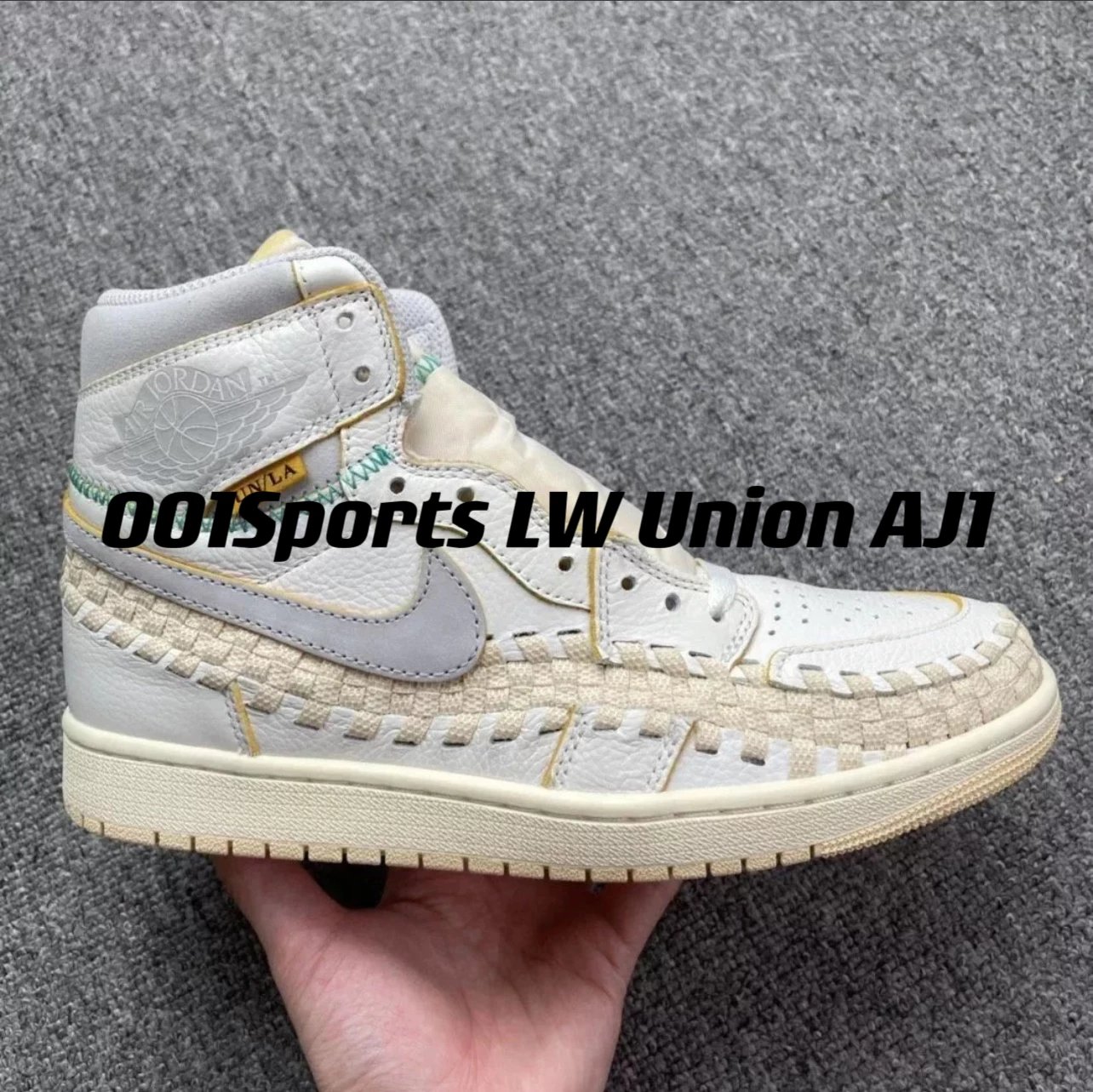 LW Union x Air Jordan 1 High OG "Woven" AJ1 Joe 1 joint model woven high-top basketball shoes FD2565-100