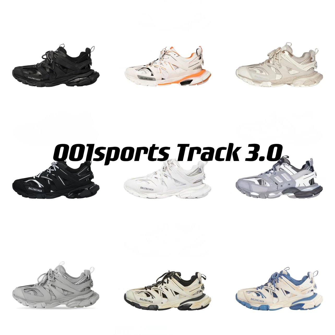 Original bottom/GOOD version/PK version/Gold Label GET/I8 version Balenciaga TARCK Paris 3.0 dad shoes pure white, all black, white orange, black and green LED light shoes, multiple versions available