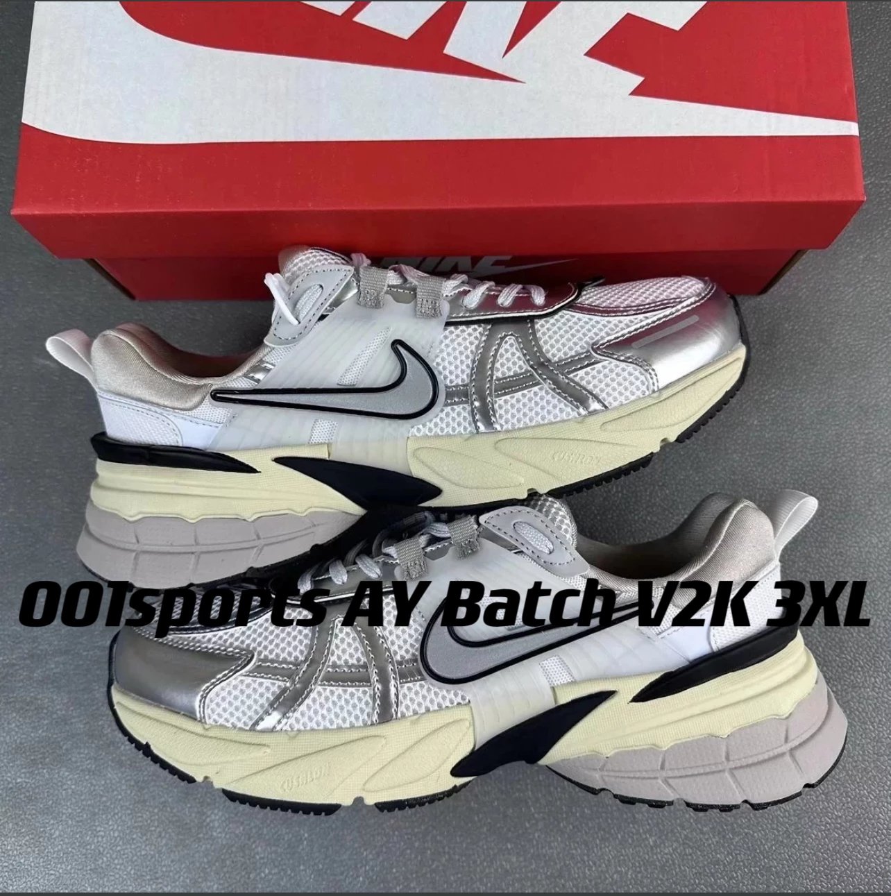 [AX version] NK V2k Runtekk 3XL "Summit White Metallic Silver" series retro running shoes multi-color collection