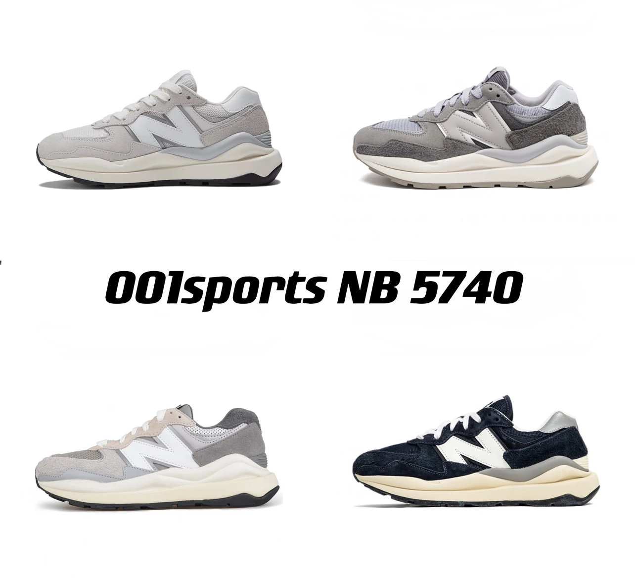 TOP/default top NB New Balance 5740 series collection Yuanzu gray navy blue black and white fog gray