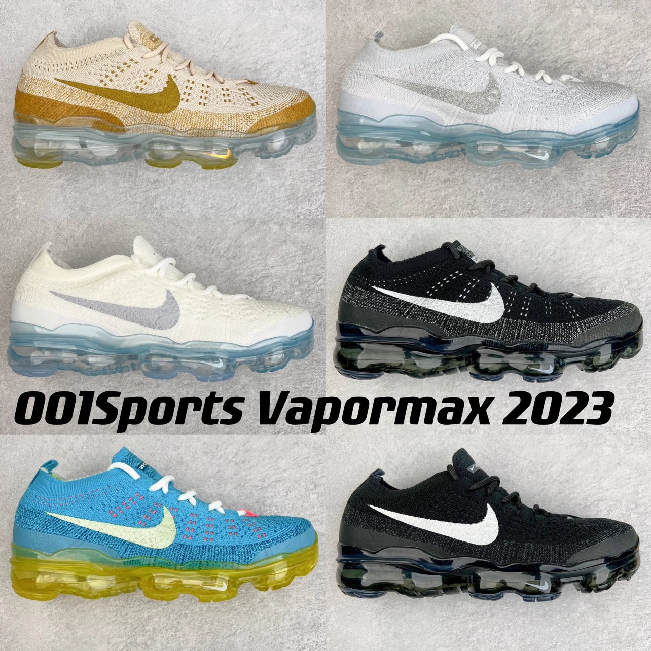 [Green x version] NK Vapormax 2023 Flyknit full-length large-cushion running shoes original large-cushion