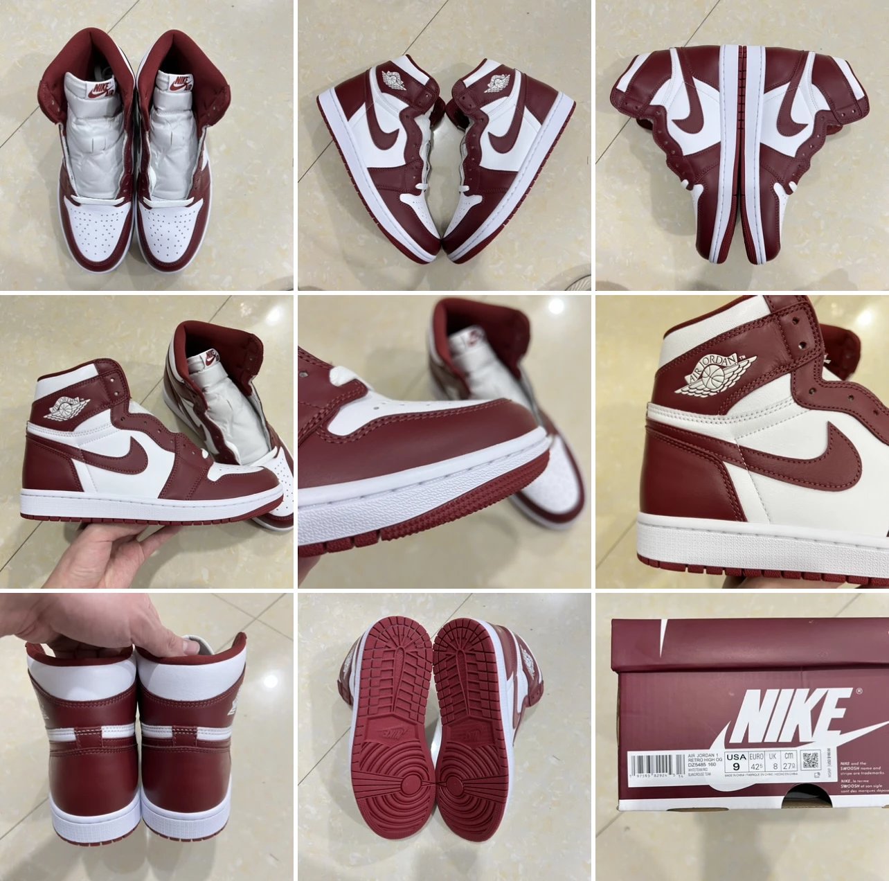 DG Batch AIR JORDAN 1 burgundy toe