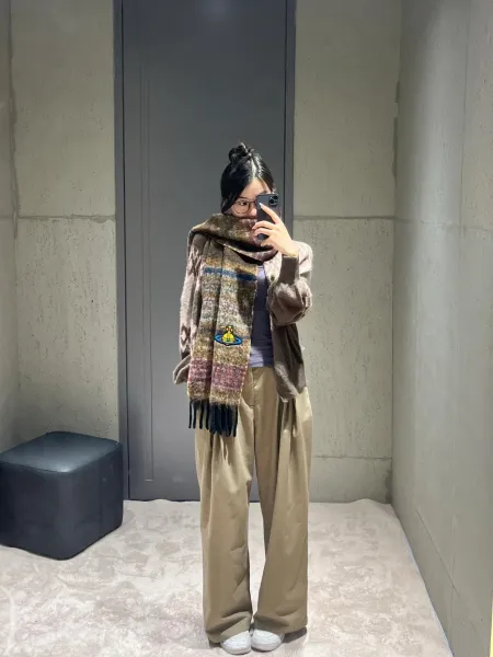 Vivienne Westwood Orb Logo Wool Blend Scarf Multicolor Scarves - 9