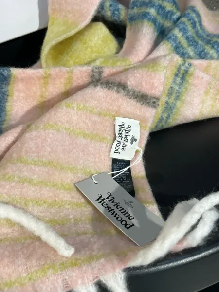Vivienne Westwood Orb Logo Wool Blend Scarf Multicolor Scarves - 28