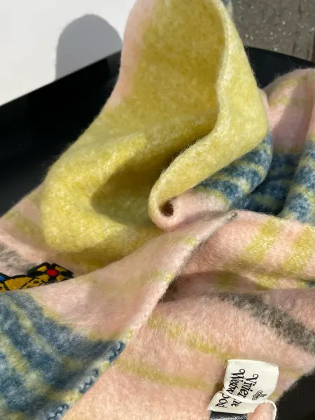 Vivienne Westwood Orb Logo Wool Blend Scarf Multicolor Scarves - 26