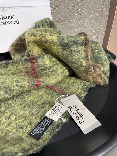 Vivienne Westwood Orb Logo Wool Blend Scarf Multicolor Scarves - 22