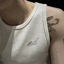 thumbnail for ERD Melancholy Rich Second Generation Summer Limited Flower Body Word Milky White Cotton Elastic Vest Undershirt
