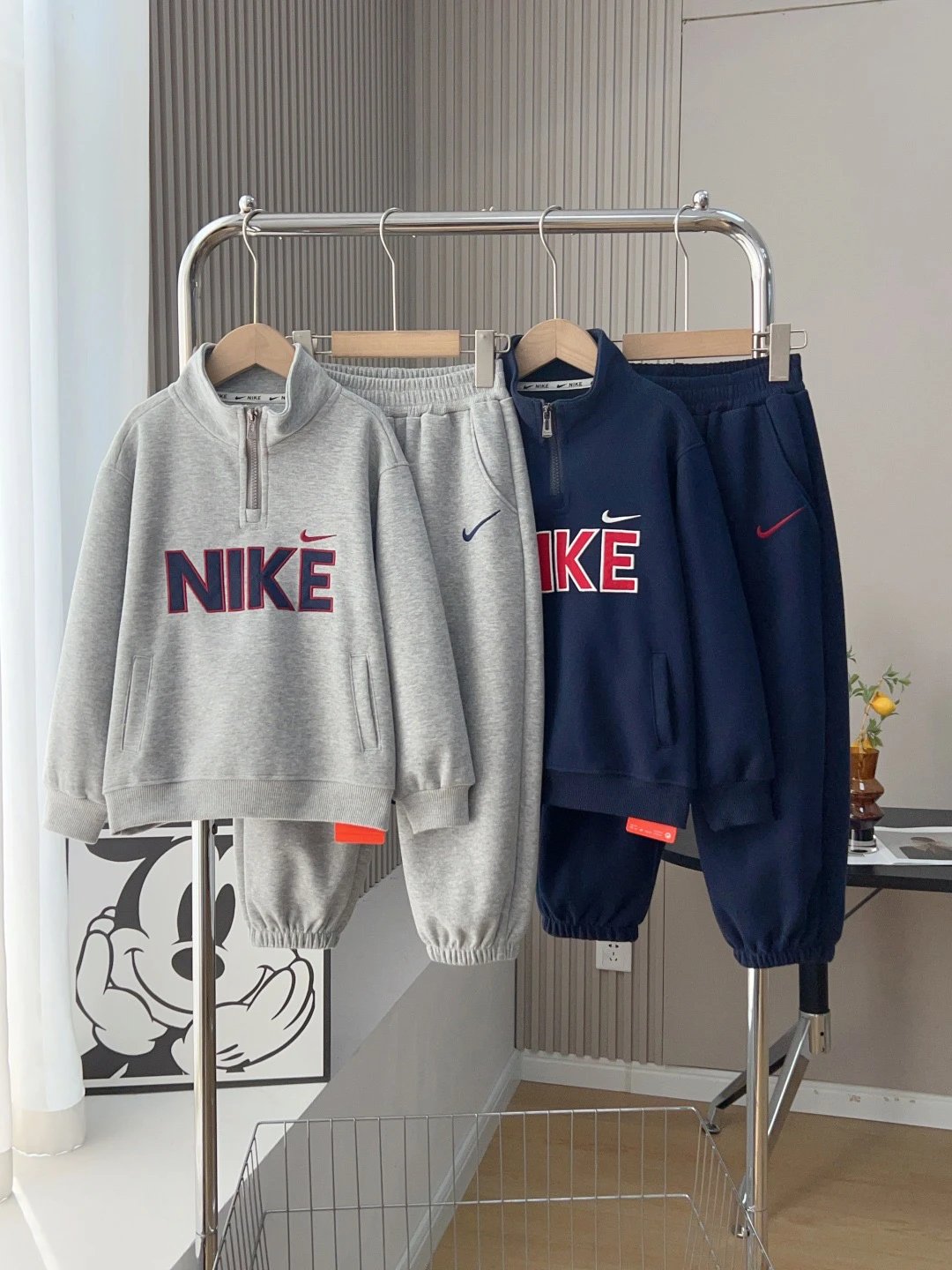 Kid Nike Grey and Navy Track Suit Set