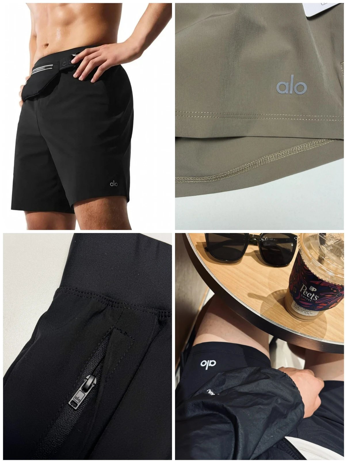 Korean pure original single ❗ North American Ken Bean endorses Alo men's Repetition 7-inch sports sweat wicking shorts ❗ ️ ❗ ️ ❗ ️