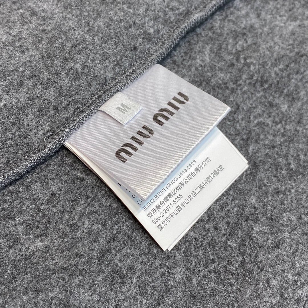 Miu Miu Fleece Zip-Up Jacket Black Outerwear - 35
