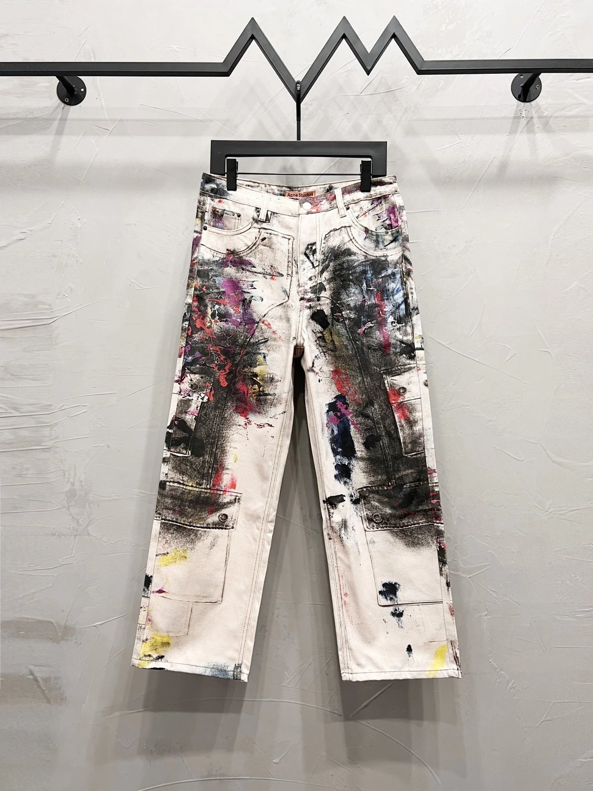 Sale LZ 1981 Series Distressed Graffiti Straight-Leg Jeans