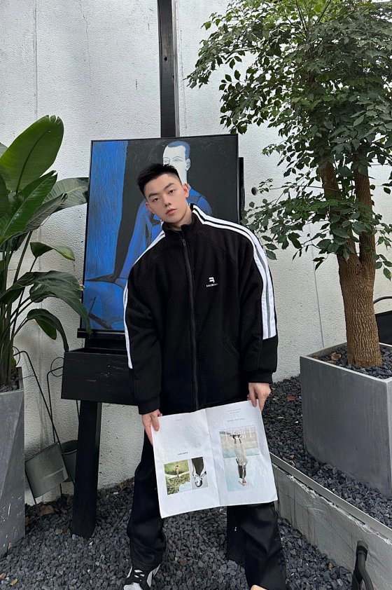 Bargain Sale With Free Shipping: Balenciaga-Inspired High-Neck Color-Block Sherpa Jacket, New Oversized Lamb Fleece Stand-Collar Coat