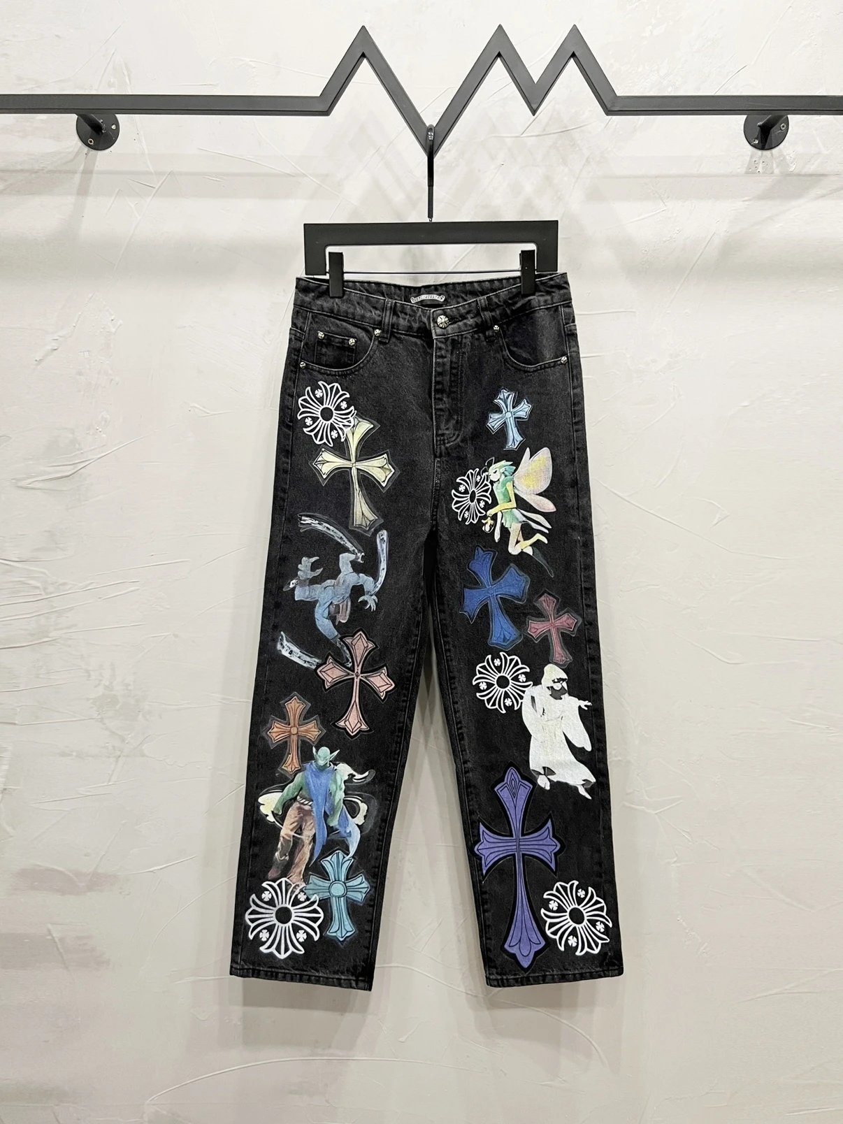 LZ Cross Patch Straight Denim Jeans