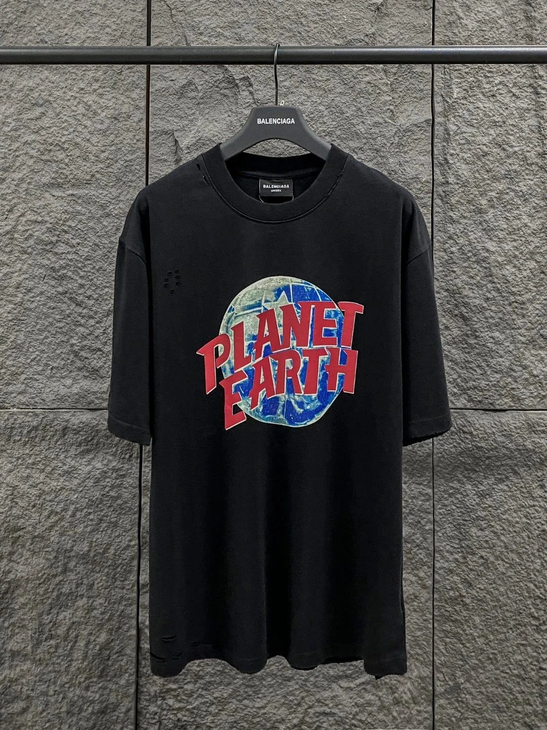 Special Offer YZ Washed Distressed 29 Broken Sizes Clearance! Super Premium! -BA Balenciaga 24 New Runway Earth 🌏 Short Sleeve