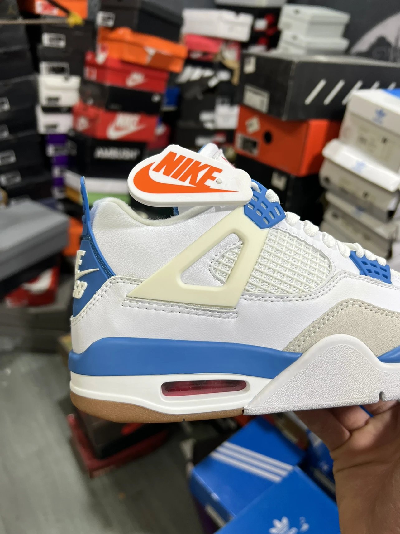 【珍TNT淳元鞋型清洁度到顶/管方同步NFC溯源扣/】 Air Jordan 4  休闲鞋 运动鞋 篮球鞋-白蓝