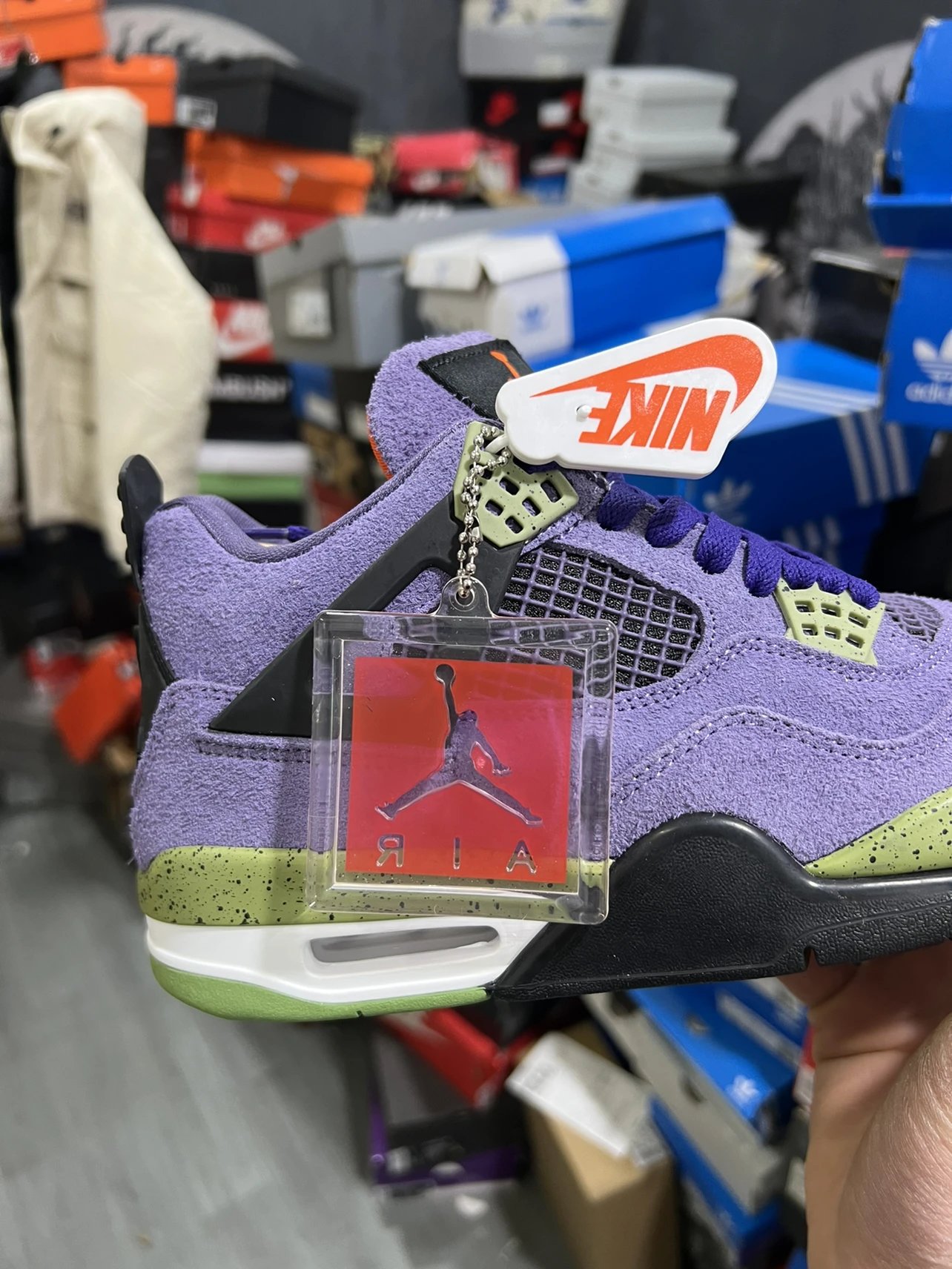 【Zhen TNT Chunyuan Shoe Model Cleanliness Max / Official Sync NFC Traceability Tag】 Air Jordan 4 Casual Shoes Sneakers Basketball Shoes - Purple Suede