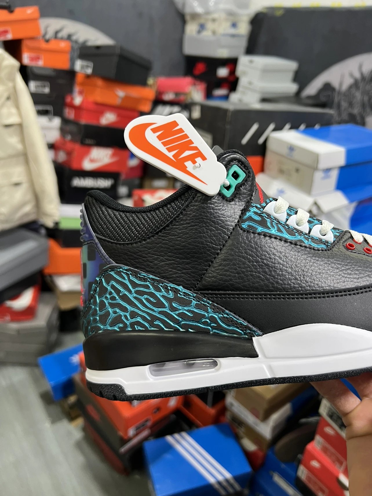 【珍TNT淳元鞋型清洁度到顶/管方同步NFC溯源扣/】 Air Jordan 3  休闲鞋 运动鞋 篮球鞋-黑蓝爆裂纹