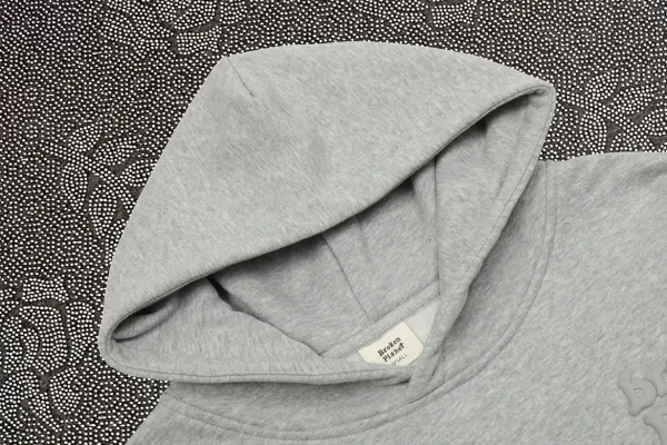 Broken Planet Embossed Logo Hoodie Gray - 4