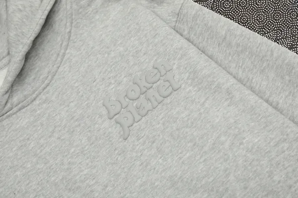 Broken Planet Embossed Logo Hoodie Gray - 7
