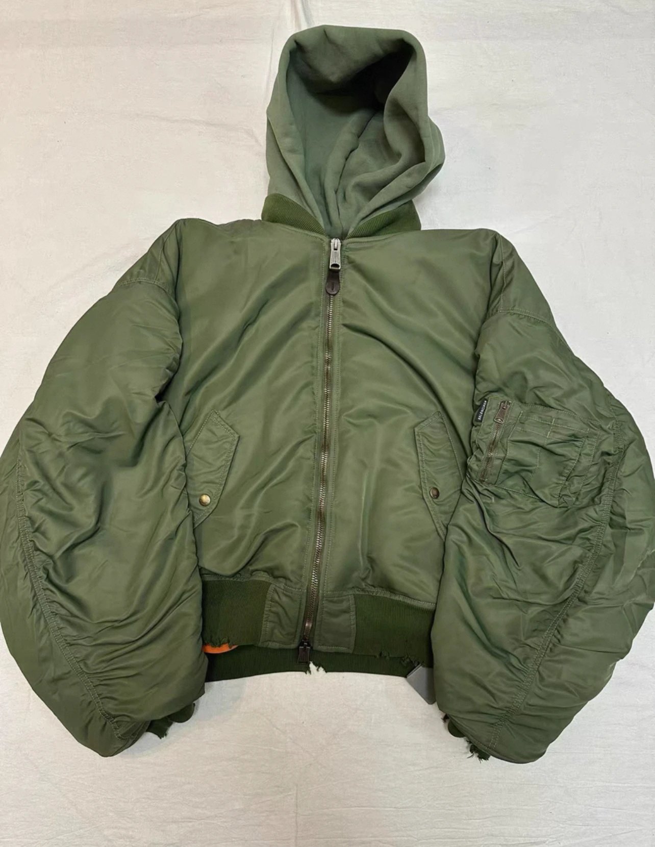 【In Stock】BLCG 24FW Olive Green Hooded Bomber Jacket