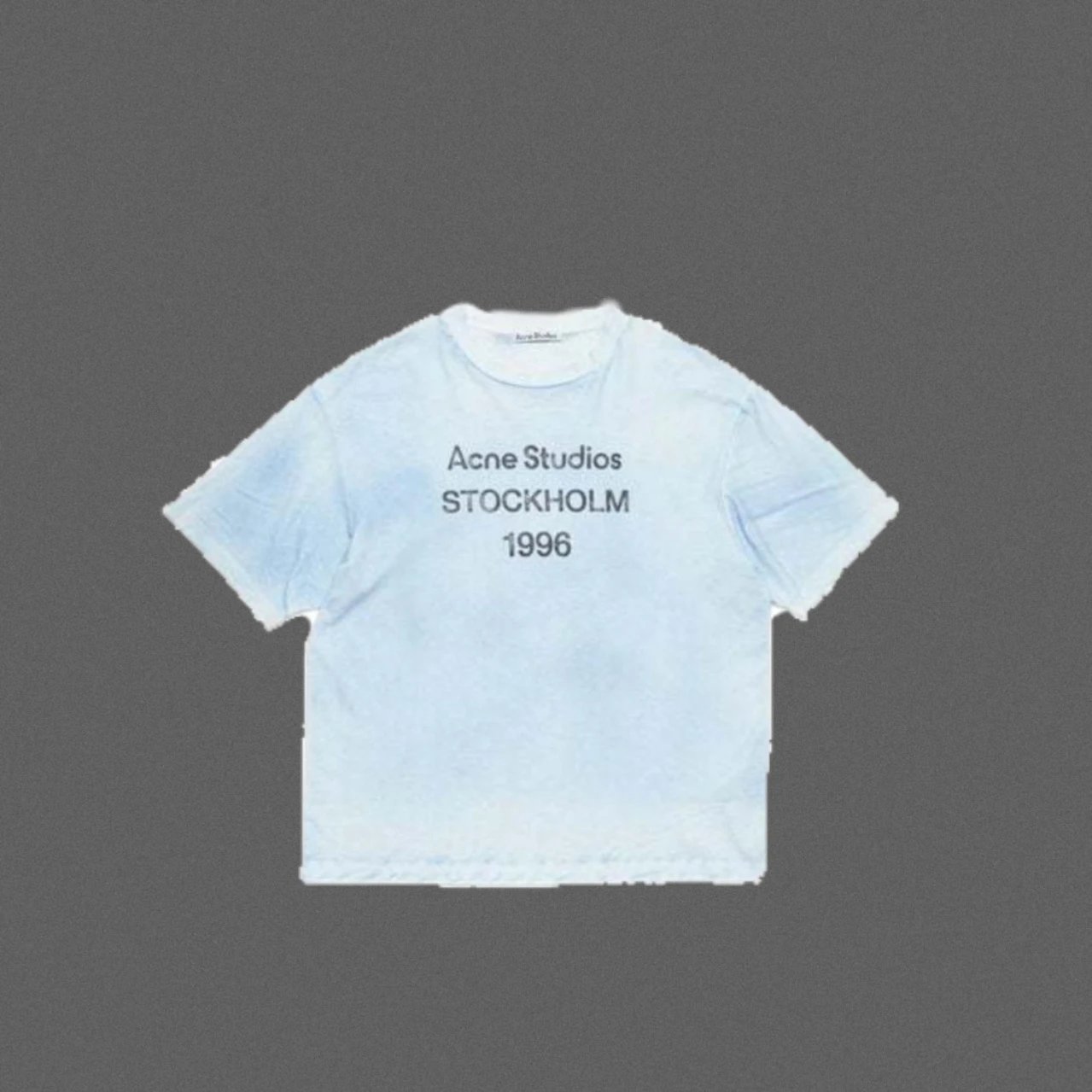 Acne 1996 series cotton and linen short sleeved gray blue