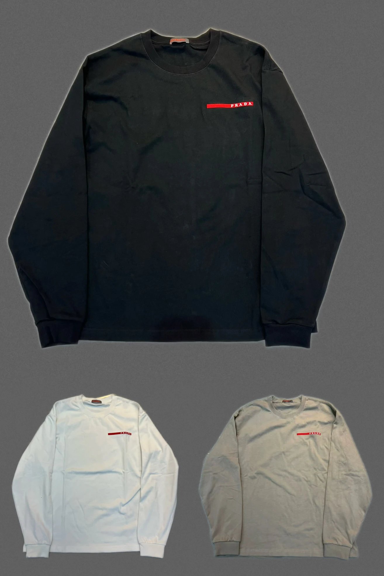 HFsMade Tri-Color Red Label Embroidery Lunarossa Sport Series Round Neck Long Sleeve