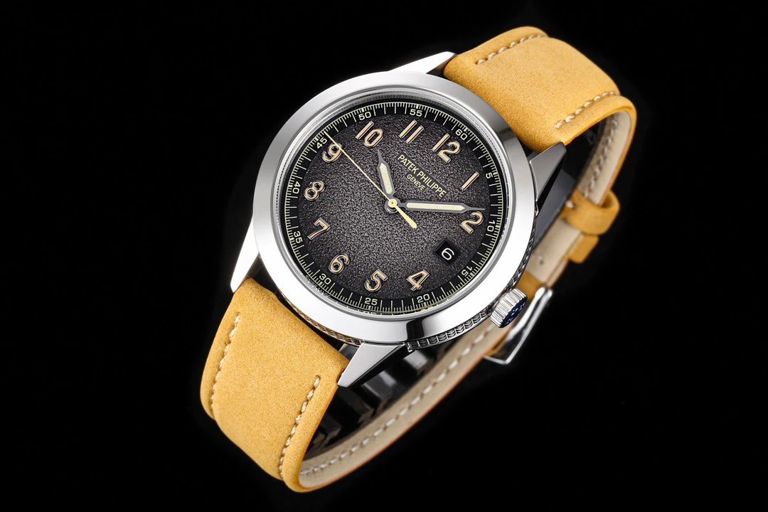 Patek Philippe Calatrava Pilot Travel Time Beige Leather Mechanical Watch Watches - 4