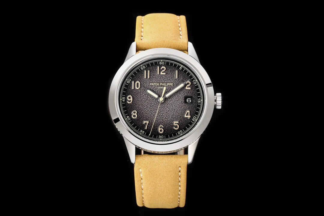 Patek Philippe Calatrava Pilot Travel Time Beige Leather Mechanical Watch Watches - 2
