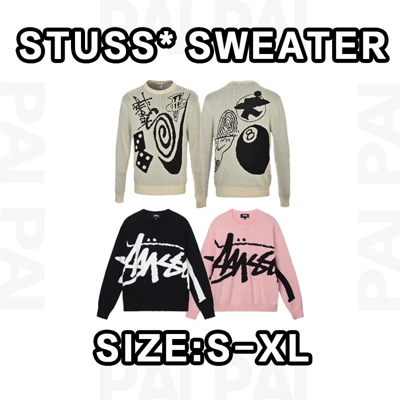 Stussy Sweater Black/Pink/Beige