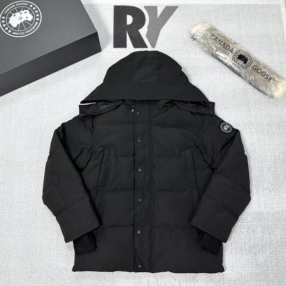 9.5/10 Canada Wyndham black label detachable fur collar down jacket 1:1 Use 95% White Duck Down