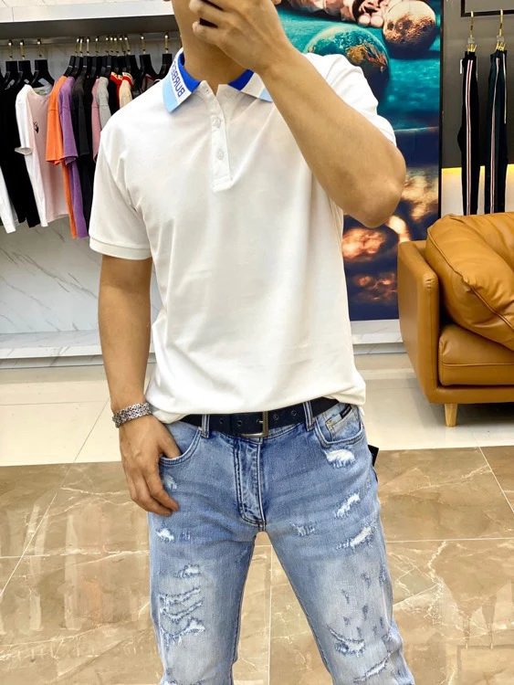 Burberry博柏利纯色竖排扣修身短袖Polo衫男款 5