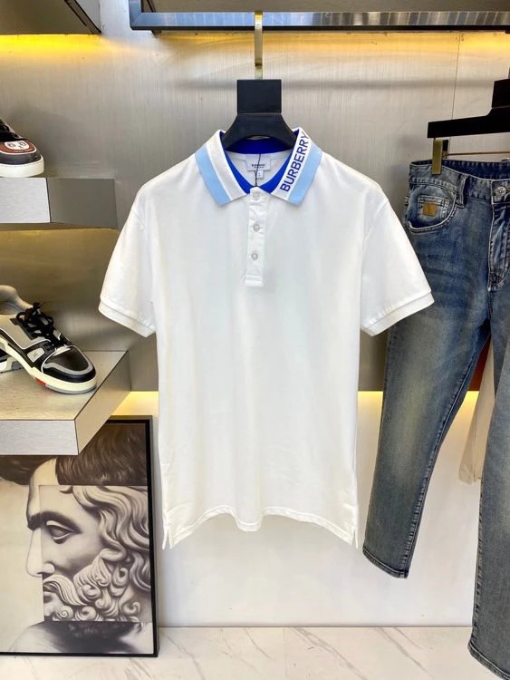 Burberry博柏利纯色竖排扣修身短袖Polo衫男款 4