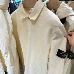 thumbnail for Autonomous SI Island Black Ink Blue Ivory White Solid Color Buttoned Long Sleeve Knit Polo Shirt