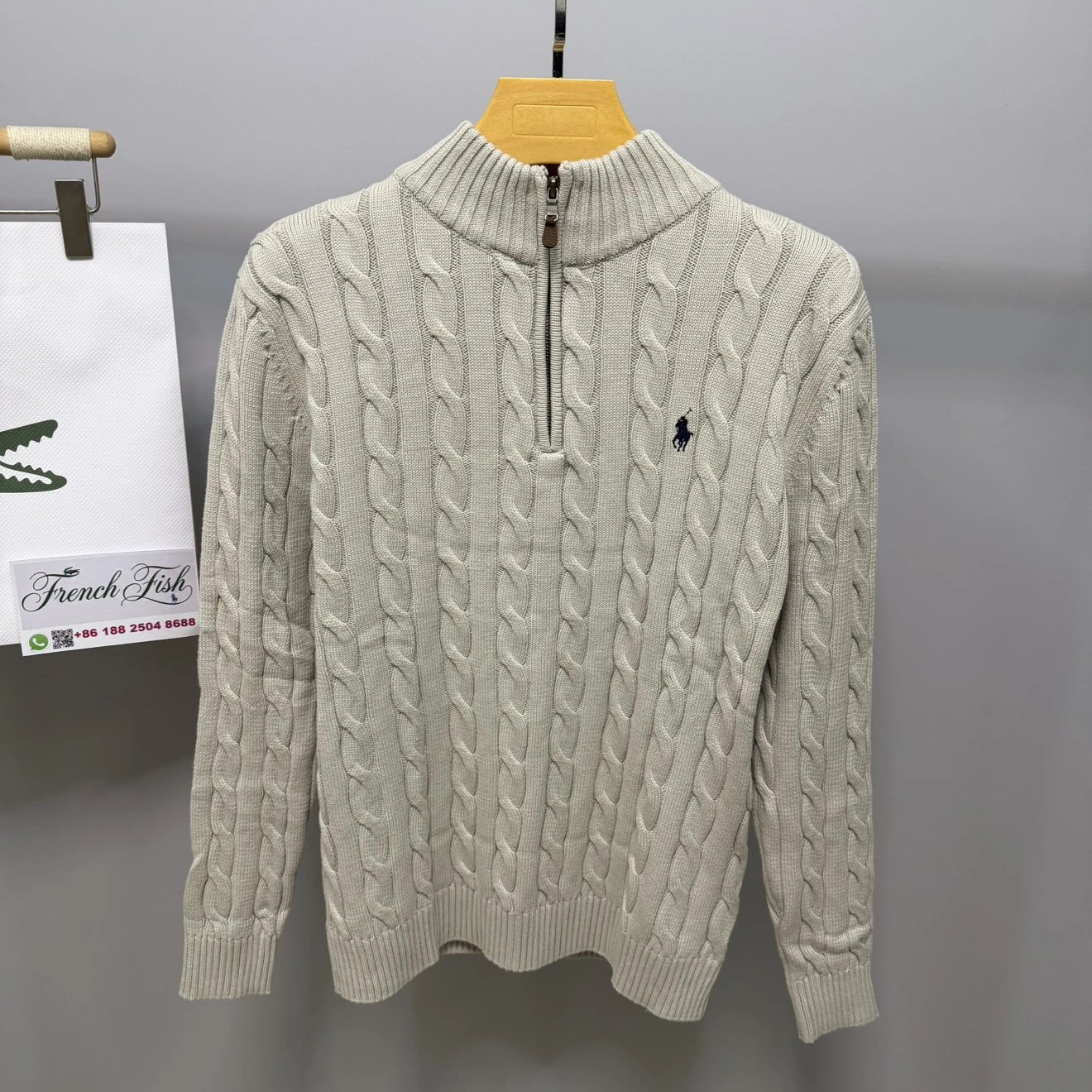 910RL slim fit 100Cotton QuarterZip Sweater 6