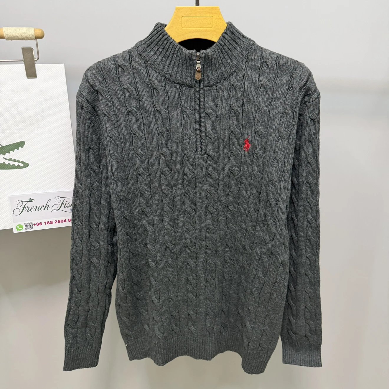 910RL slim fit 100Cotton QuarterZip Sweater 9