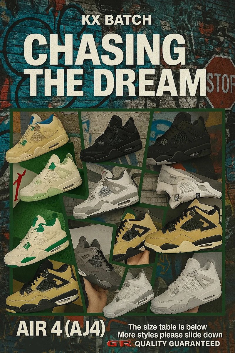 Jordan KX Batch Two Air 4 The Size Table Is Below More Styles Please Slide Down