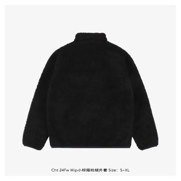 Carhartt WIP Cht 24Fw Small Logo Sherpa Fleece Jacket Black - 13