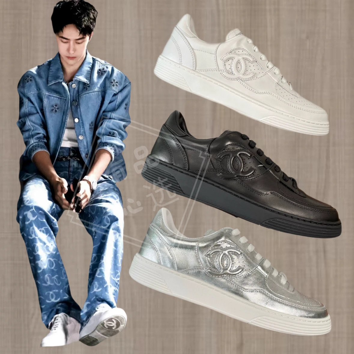 Chanel Men's Casual Lace-up Sneakers