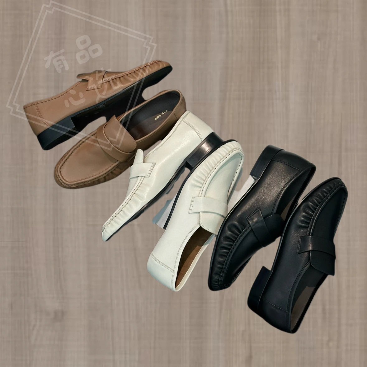 The Row Women's Pleated Leather Loafers Low Heel Slip On