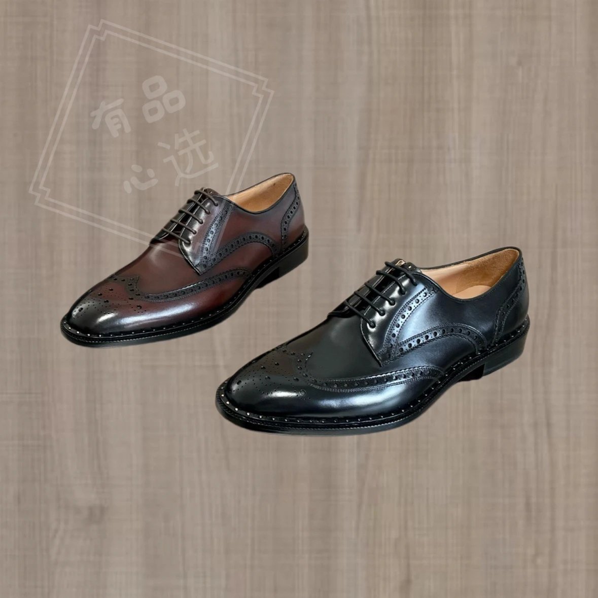 Prada 2024 Mens Leather Brogue Dress Shoes