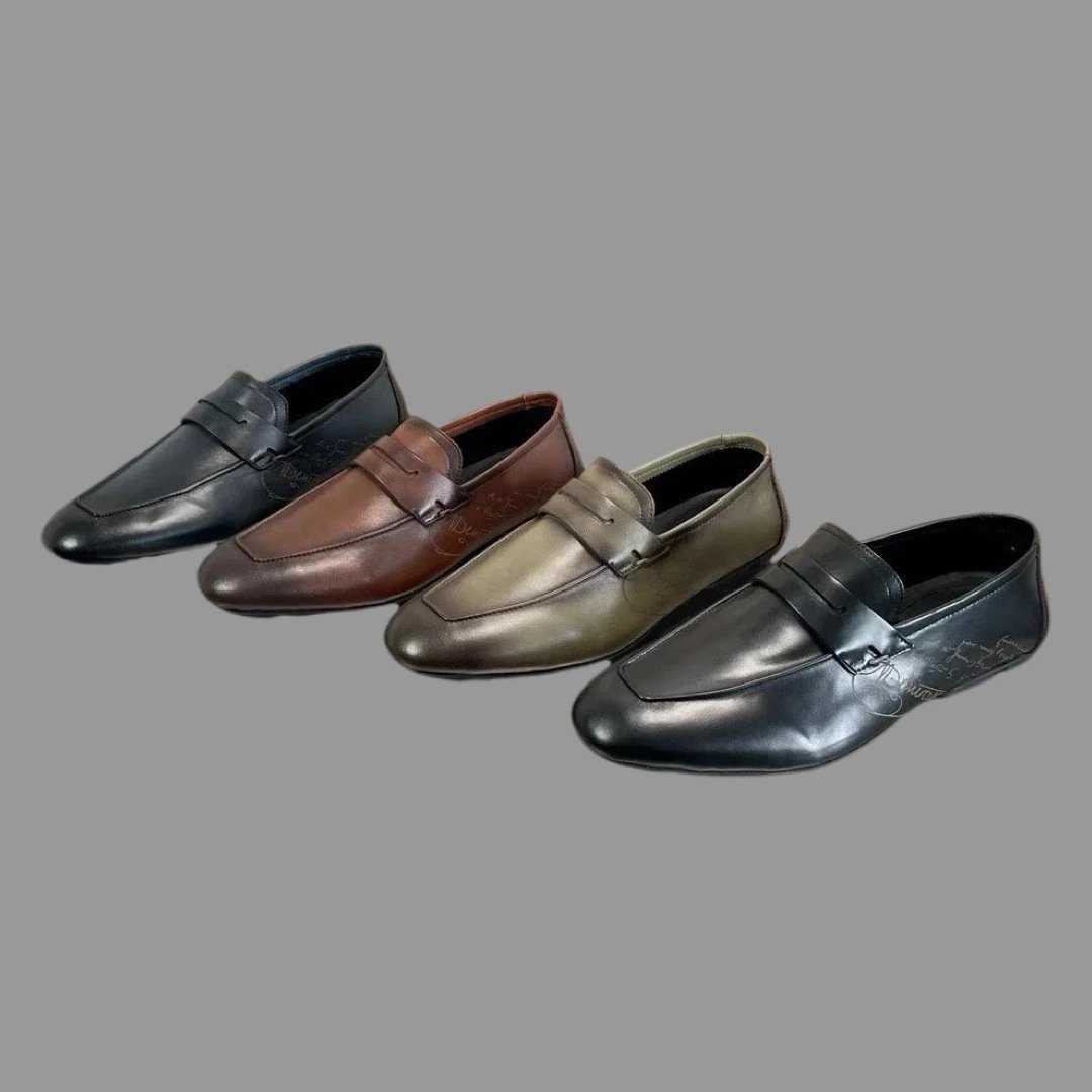 Berluti Lorenzo Rimini Scritto Men's Leather Loafers