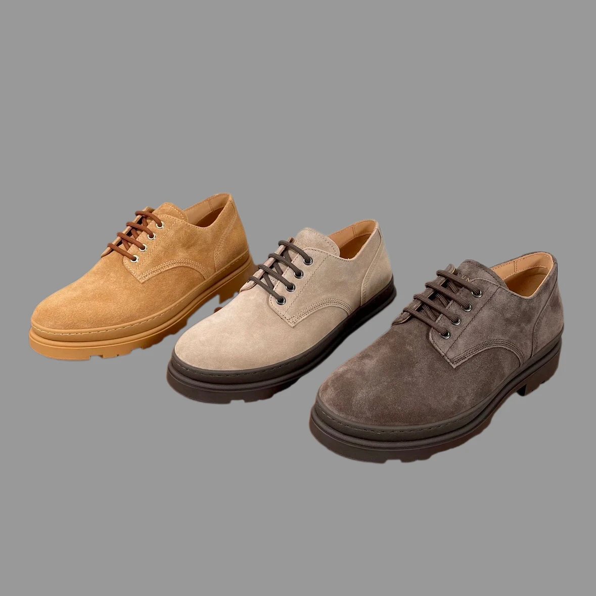 Brunello Cucinelli 9674 Men's Suede Derby Shoes