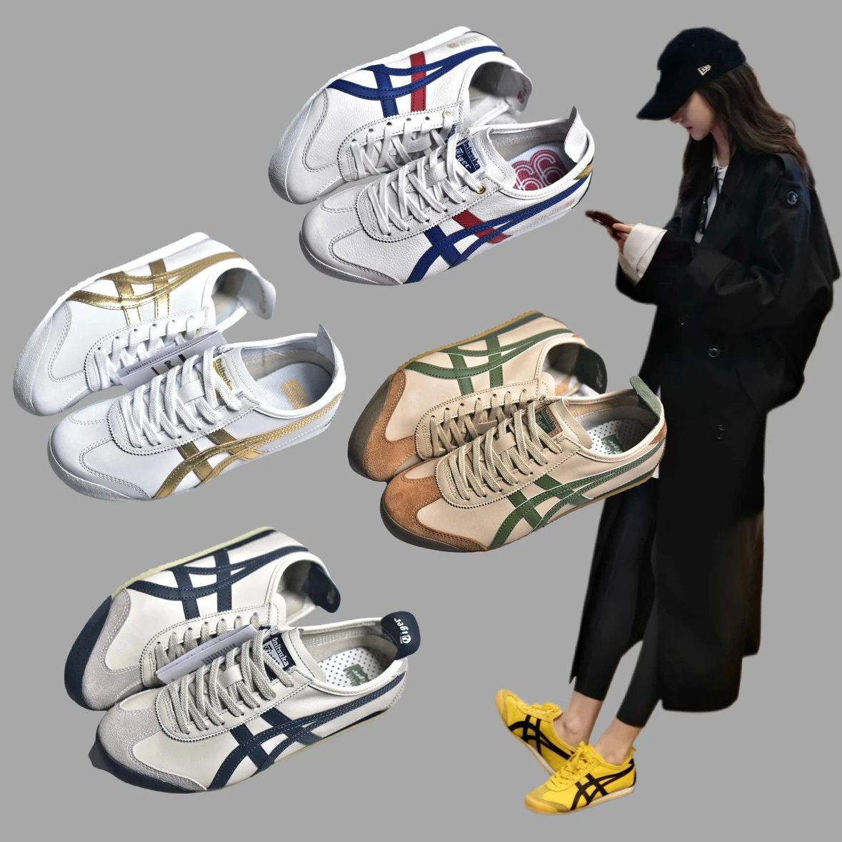 Onitsuka Tiger Couple Low Top Casual Sneakers Breathable Lightweight